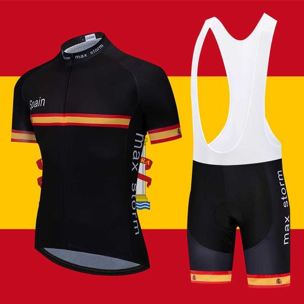 

2020 spain black new team cycling jersey/cycling sets customized road mountain race max storm, Black;blue