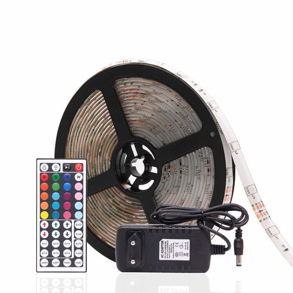 

dc24v rgb led strip waterproof 5050 30led/m 30m 15m 10m 5m 1m rgb led light strip flexible neon tape with power and 44key remote