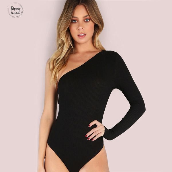 

bodysuit бесплатная доставка черный плеча вниз elegant женщин bodysuit осень bodysuits мода длинным рукавом тощий sexy drop доставка, Black;white