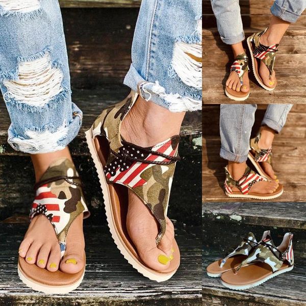 

2020 seller - women sandals camouflage pattern large size rome sandals women's anti-slip selling wedges summer shoes, Black