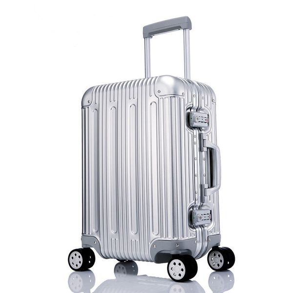 

100% all aluminium alloy luggage hardside rolling trolley luggage travel suitcase 20 carry on 25 29 checked