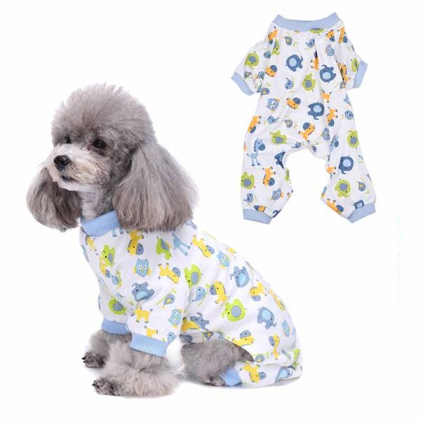 

pet dog pajamas pure cotton comfortable dog clothes pet dog jumpsuits blue pjs