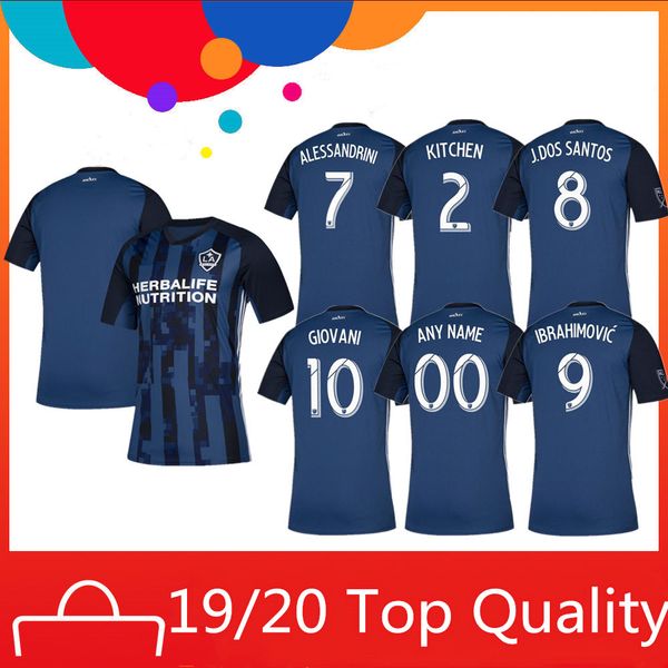 

la galaxy jersey soccer jersey 19 20 letget j.dos santos ibrahimovic thailand 2019 soccer uniform tracksuit, Black;yellow