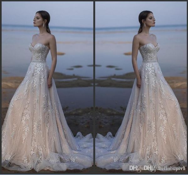 

2019 новая линия кружева пляж кантри милая свадебные платья свадебные платья свадебные платья novia дешевые старинные свадебные платья abito, White