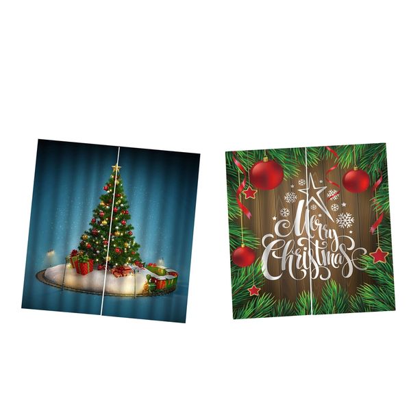

2x christmas pattern bedroom window drapes balcony window curtain home decor
