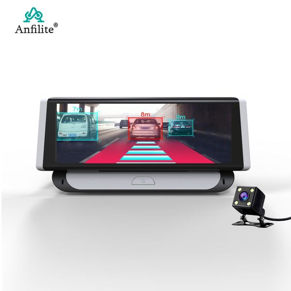 

anfilite android 5.1 car dvr 4g rearview mirror dual lens recorder camera full hd 1080p dash cam 7.84" gps registrar navigation