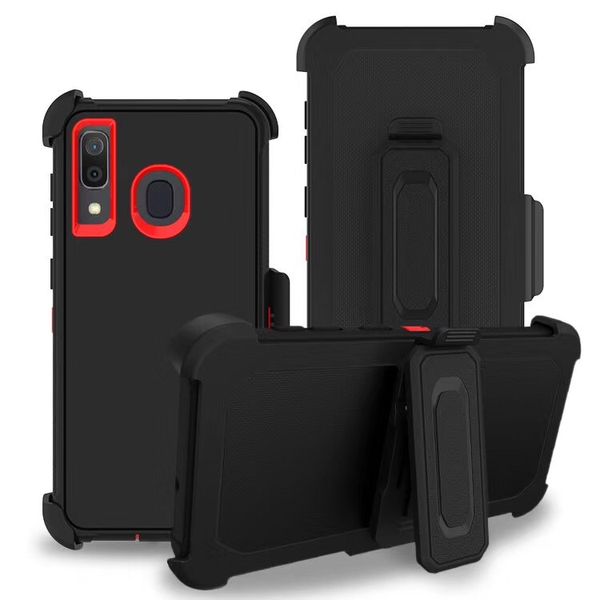 Triple Combo Case für Samsung Galaxy A20/A30/A50/A10e/NOTE10/NOTE10 PRO iPhone12 Hüllen Robuster Schutz mit Ständer Holster Gürtelclip