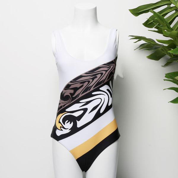 

designer women's swimwear european and american new selling letter bikini backless one-piece swimsuit wholesale women sizes-xl-4