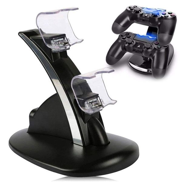 

led dual charger dock mount usb charging stand for 4 ps4 xbox gaming wireless controller retail box