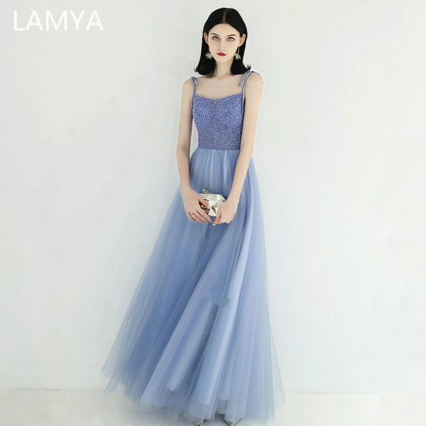 

lamya 2019 new elegant sequined beading evening dresses spaghetti straps prom party dress customized strapless vestido de festa, White;black