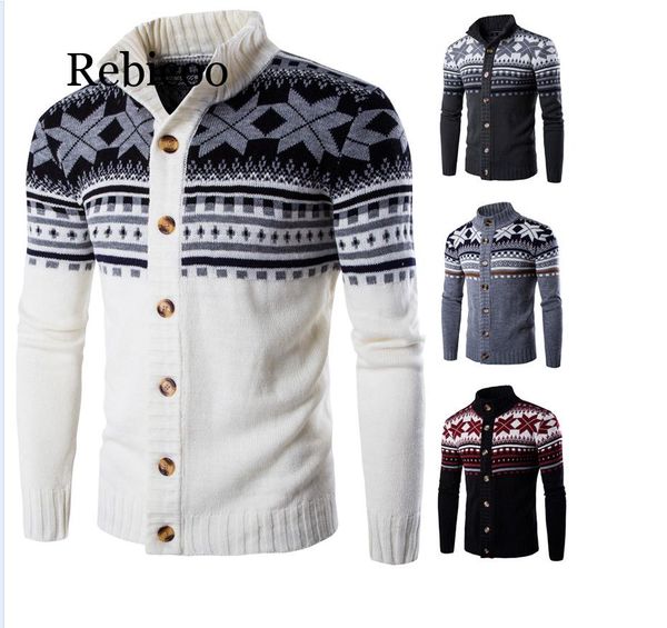 

2019 autumn and winter explosions foreign trade sweaters europe and the united states christmas men's single-breasted bottoming, White;black