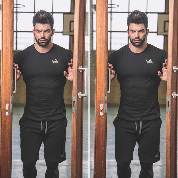 

men' fitness sports casual wear, White;black