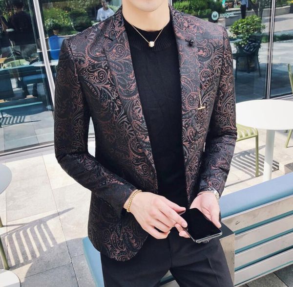 

hombre estampado mens fancy blazer masculino slim fit stylish blazer smoking party prom wedding blazer men, White;black