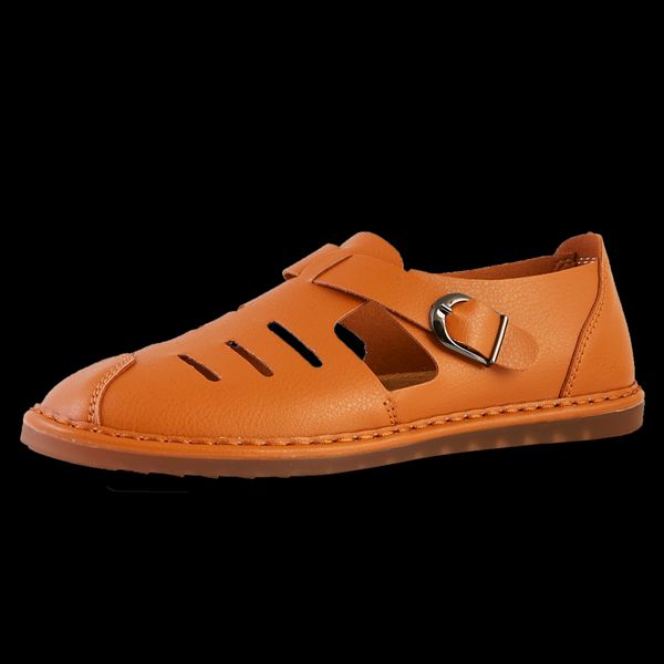 

new fashion microfiber leather mens sandals summer outdoor man walking shoes male breathable casual footwear flats size 38-47, Black
