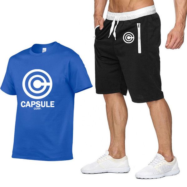 

anime the z men t shirt corp. letter print male casual short sleeves t shirts pants suit q