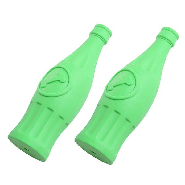 

2x anti-bite bottle shaped pet toys medium dog toy for teeth cleaning green