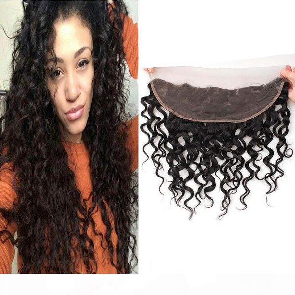 

монгольские человеческие волосы 13x4 lace фронтальной волна воды фронтальная pre щипковая 13 к 4 кружева лобового влажные и волнистый топ cl, Black;brown