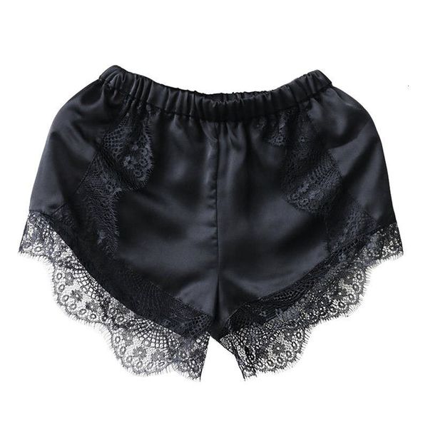 

shorts for women shorts 1pcs shorts tracksuit hollow satin lace casual summer high waist short feminino solid black white color, White;black