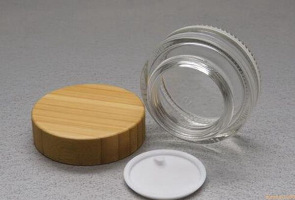 

50g gla jar with bamboo lid empty cream jar co metic packaging container pot with lid for hand cream container