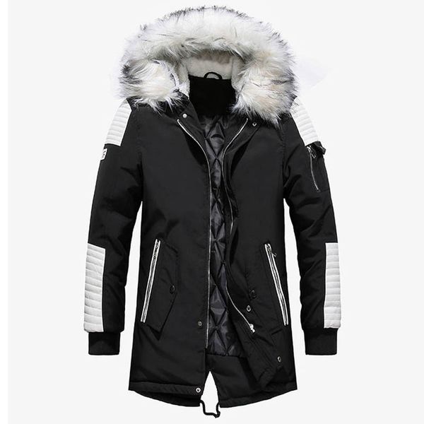 

winter men parka outwear cotton-padded coat male thick overcoat mens coats jackets young design windbreakers long parkas 2022, Tan;black