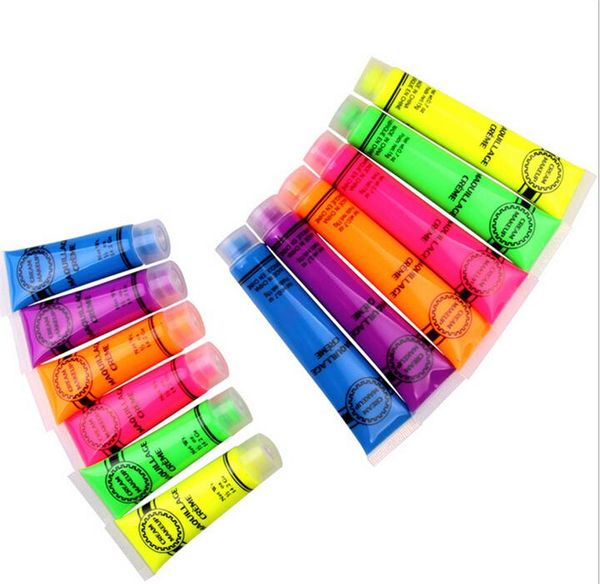 Bunte Neon-UV-helle Gesichts-Körperbemalung, fluoreszierende Rave-Festival-Malerei, 13 ml, Halloween, professionelle Malerei, Schönheits-Make-up, bester Preis