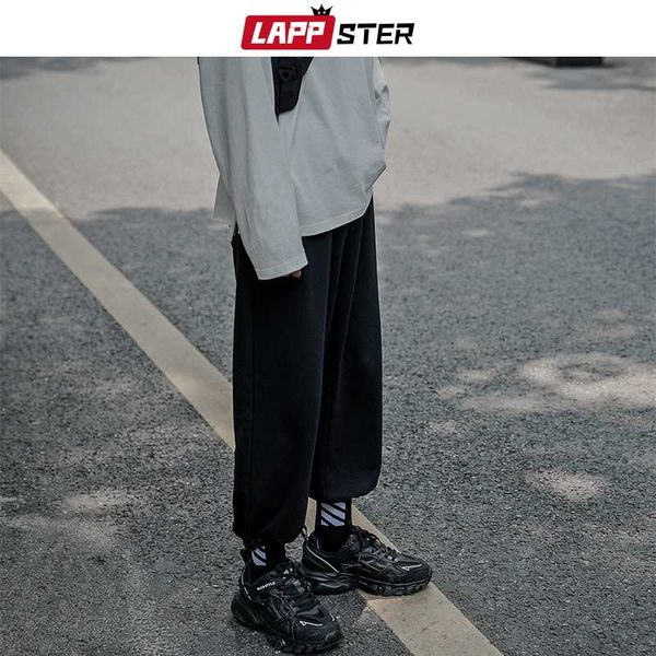 

мужчины harajuku шаровары 2019 осень streetwear хлопок sweatpants человек серого урожай бегуны брюки повседневная корейская одежда, Black