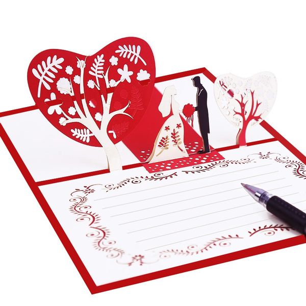 

wedding invitations 3d chinese wedding greeting card stereo party invitations card blessing wish