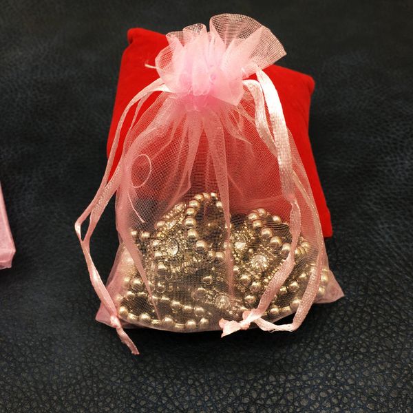

jewelry bags casket boxes 100pcs 16x12cm drawstring organza bag/jewelry bag,christmas/wedding gift bag, Pink;blue