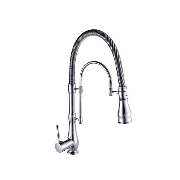 2020 Copper Kitchen Faucet Rotatable Spring Water Tap Pull Out