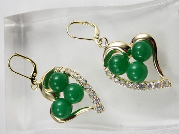 

new style8mm dark green jewelry drop earring, Silver