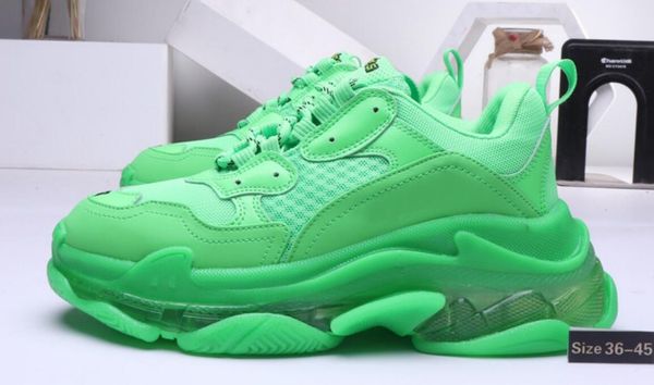 

2019 paris triple-s 17fw crystal bottom green luxury dad shoes platform triple sneakers for mens womens vintage kanye old grasports sneakers, Black