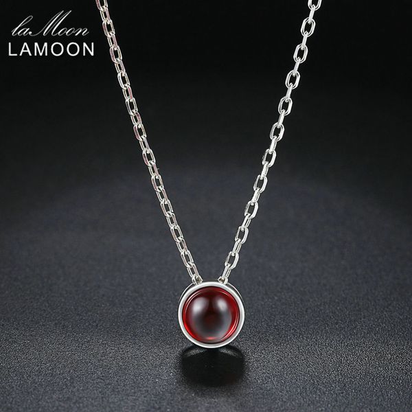 

wholesale- new round red cz stone s925 pendant necklace 925-sterling-silver fine jewelry for women wedding lmny059