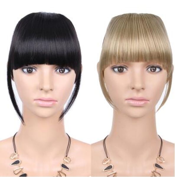 2019 Black Brown Blonde Fake Fringe Clip In Bangs Hair Extensions