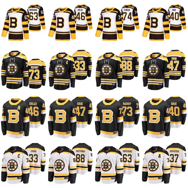 

boston bruins jerseys 46 david krejci jersey 47 torey krug 74 jake debrusk 40 tuukka rask 73 charlie mcavoy ice hockey jerseys stitched, Black;red