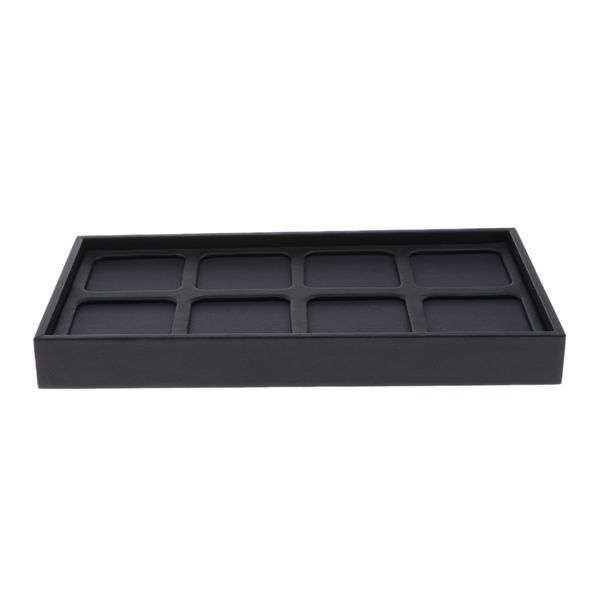 

black jewelry display tray for watch ring pendant trinket storage holder, Black;white