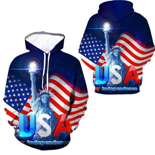 

independence day 3d printed men hooded hoodie fashion funny sweatshirt graphic hoodie casual streetwear 2019 new, Black