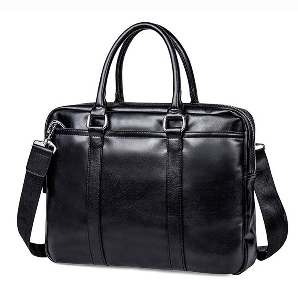 

waterproof superior soft pu leather shoulder handbag men business briefcase lapbag