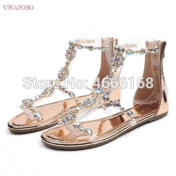 

women transparent sandals comfort women shoes rhinestones flat sandals crystal sandalias ladies shoes woman sandalie female shoe, Black