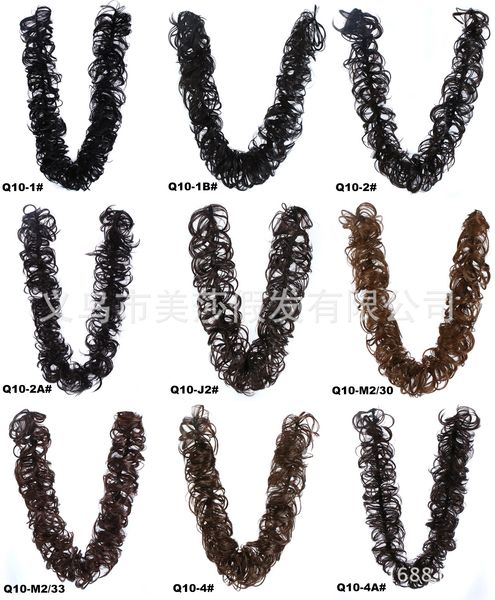 

парик wrap вокруг волос мешка кольца волосы волосы гусеницы тянуть цветок парика q10, Black