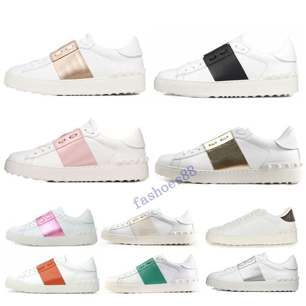 

2020 new arrival designer shoes white black red fashion mens women leather casual shoes open low sports sneakers size 35-46