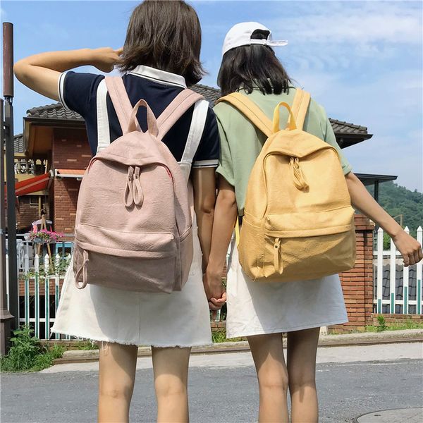 

2020 new women's backpack korean version solid color ladies backpack simple fashion ladies