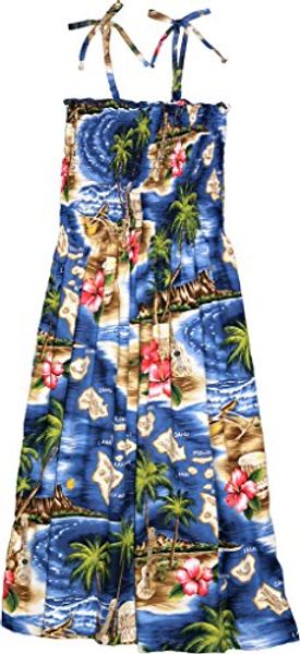 

rjc women's tropical island escape hawaiian smocked sundress, Black;gray