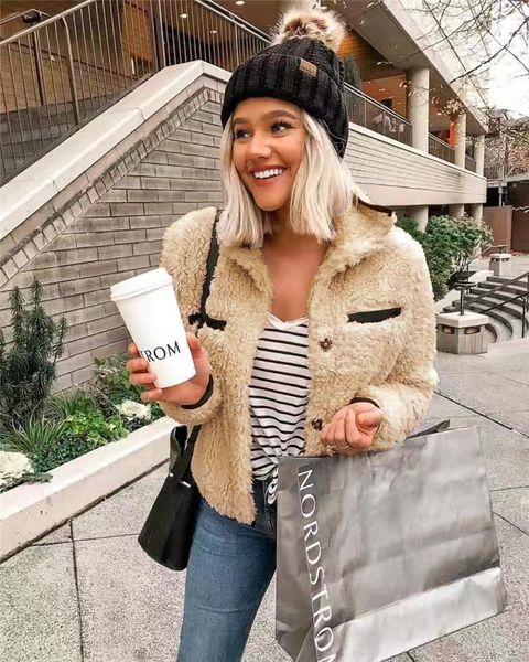 

women fur coat overcoats jacket autumn winter warm soft faux fur jacket lady good quality short rabbit fur coats, Black