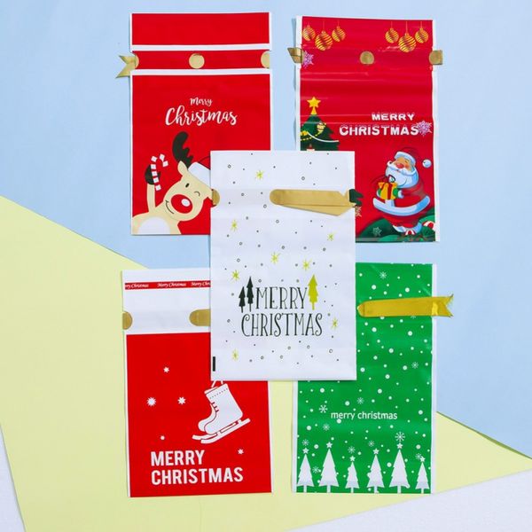 

50pcs christmas treat bags drawstring candy cookie bags for bakery biscuit chocolate dessert sweets gifts christmas