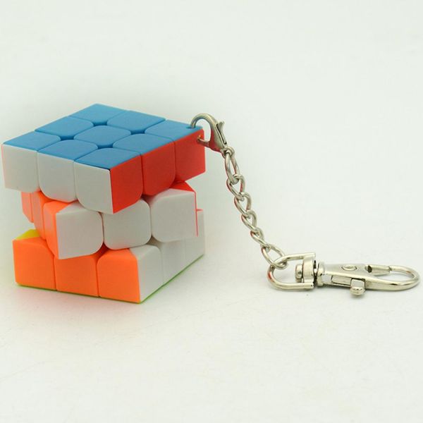 

lefang small cube key ring 3*3 & 2 * 2 cylindrical trihedron cube keychain toy