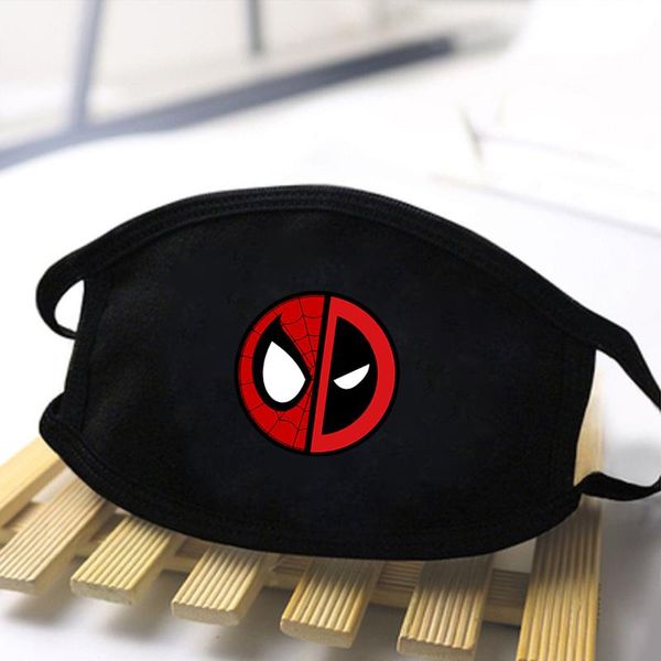 

marvel movie deadpool print masks washable reusable dustproof mask face windproof mask black mouth muffles fbayd
