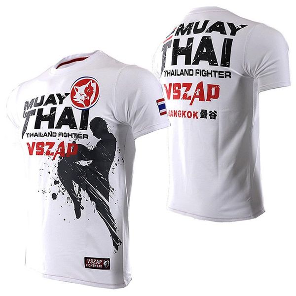 

мужчины tshirt vszap летний новый муай тай broadcasting санда борьба tshirt эластичный хлопок ufc борьба t shirt мма homme 4 цвета y190509, White;black