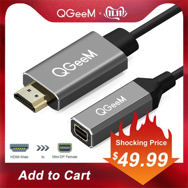 

qgeem hdmi to mini displayport converter adapter cable 4k x 2k hdmi to mini dp adaptor for equipped systems dp