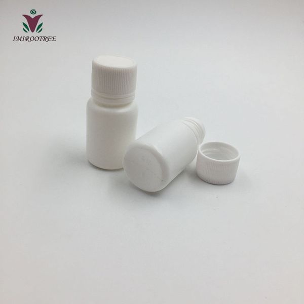 100sets 10g Mini HDPE Contenitore di plastica bianco Bottiglia di pillola medicinale per pillole, capsule