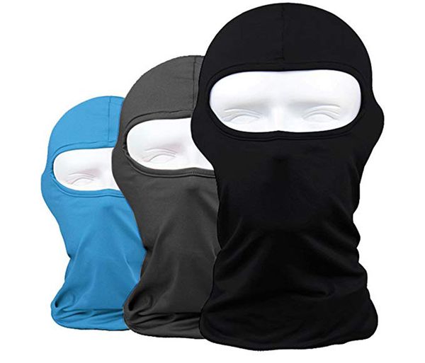 

3pcs lycra balaclava skateboard mask tactical cover uv protect full face mask bicycle cycling windproof warmer headgear w30715, Black